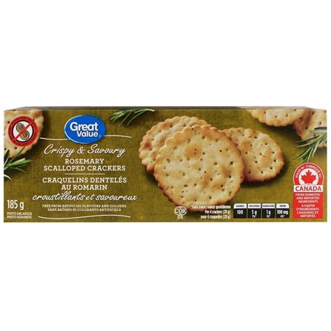 How many calories are in rosemary scalloped crackers - calories, carbs, nutrition