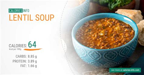 How many calories are in rustic lentil soup 16 oz - calories, carbs, nutrition