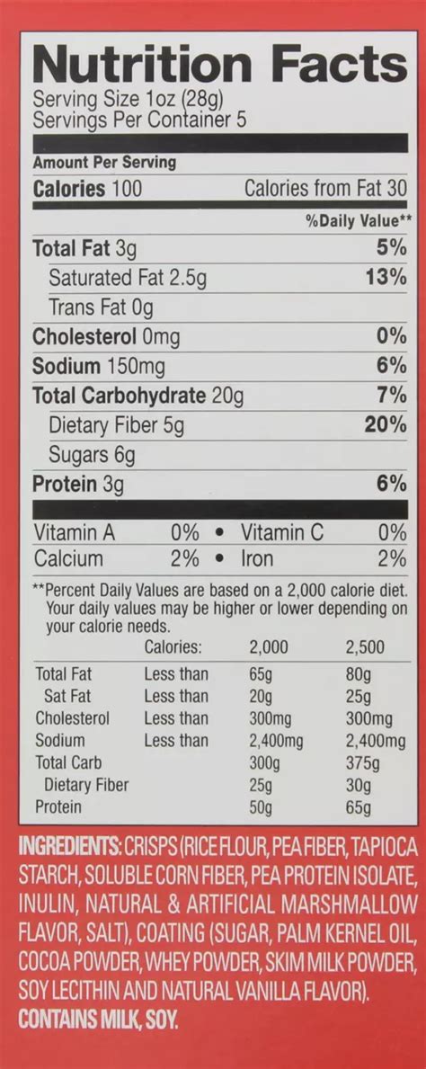How many calories are in s'mores drizzled mini crisps - calories, carbs, nutrition