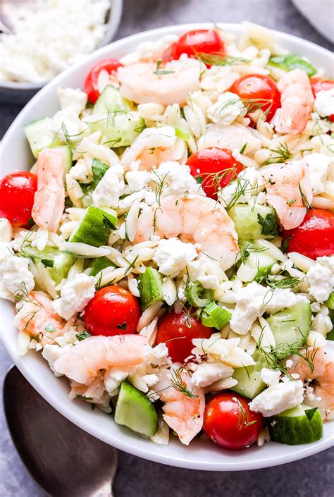 How many calories are in salad orzo shrimp dill & cucumber 1 oz - calories, carbs, nutrition