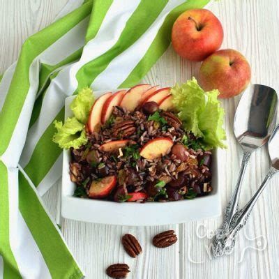 How many calories are in salad wild rice apples & walnuts 1 oz - calories, carbs, nutrition