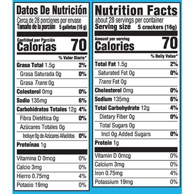 How many calories are in saltine crackers - calories, carbs, nutrition