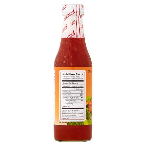 How many calories are in sauce chili sweet thai 2 oz ladle - calories, carbs, nutrition