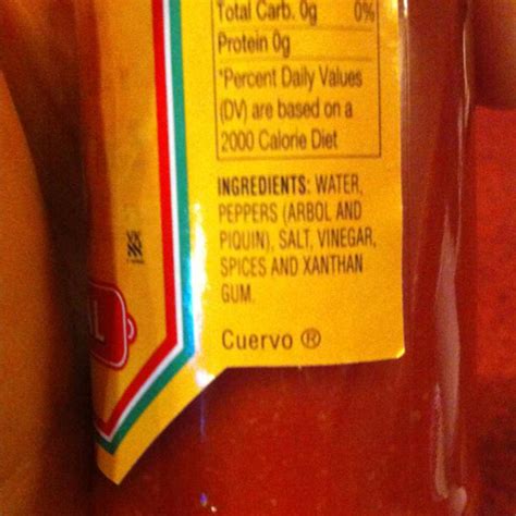 How many calories are in sauce hot cholula original 1 tsp - calories, carbs, nutrition