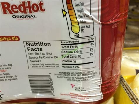 How many calories are in sauce hot franks red hot 2 oz ladle - calories, carbs, nutrition