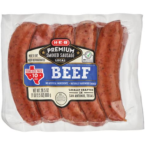 How many calories are in sausage, smoked link sausage, pork and beef - calories, carbs, nutrition