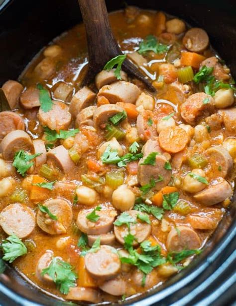 How many calories are in sausage and chickpea stew 8 oz - calories, carbs, nutrition