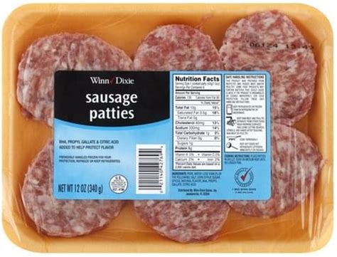 How many calories are in sausage patty (1-piece) - calories, carbs, nutrition