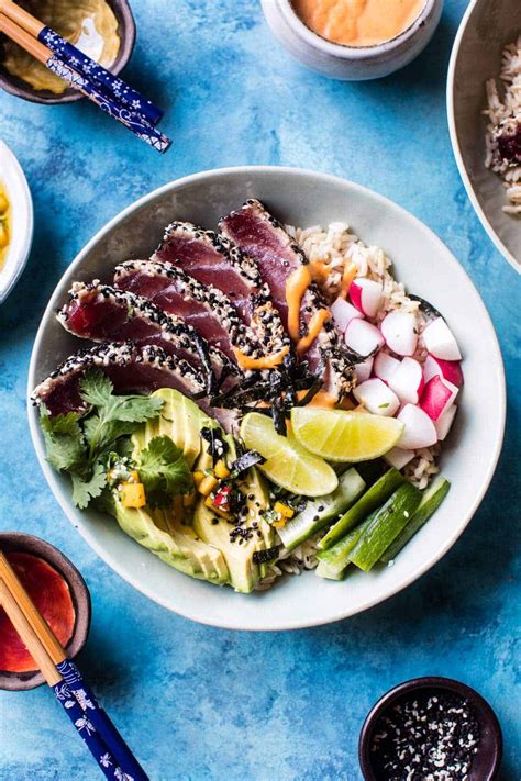 How many calories are in seared tuna for bowls - calories, carbs, nutrition