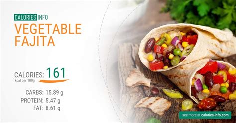 How many calories are in seared vegetable fajitas - calories, carbs, nutrition