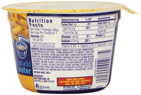 How many calories are in small mac and cheese - calories, carbs, nutrition