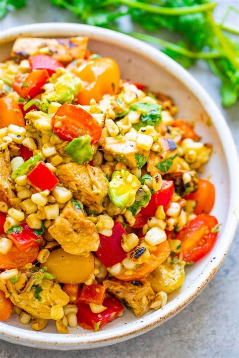 How many calories are in smoked chicken and corn salad - calories, carbs, nutrition