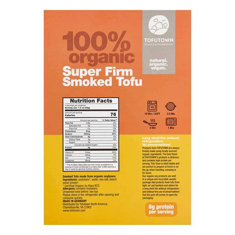 How many calories are in smoked tofu - calories, carbs, nutrition