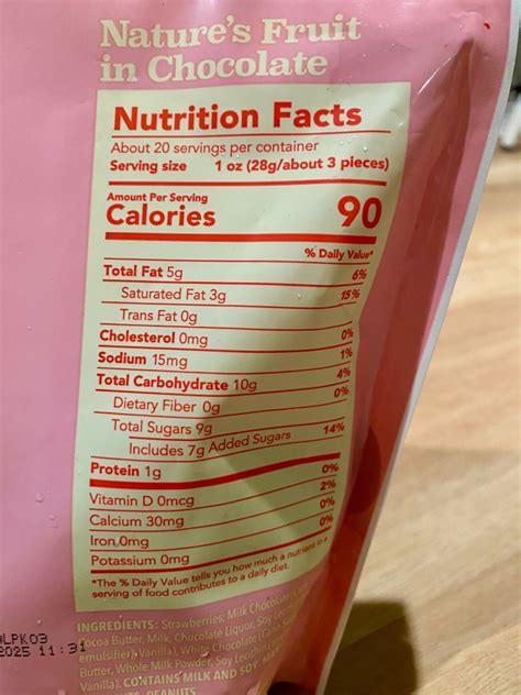 How many calories are in snack bites - chocolate covered strawberry - calories, carbs, nutrition