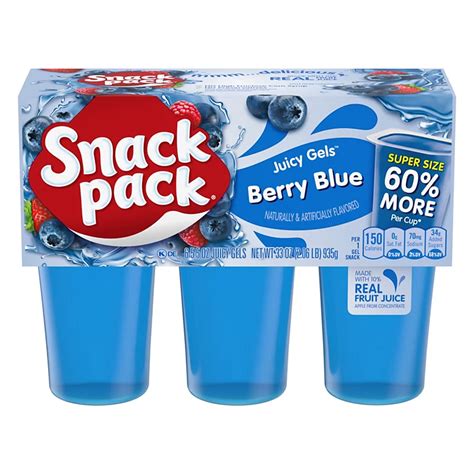 How many calories are in snack cup gelatin berry blue - calories, carbs, nutrition