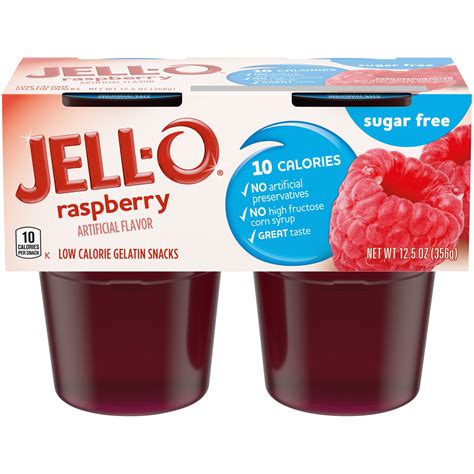 How many calories are in snack cup gelatin raspberry - calories, carbs, nutrition