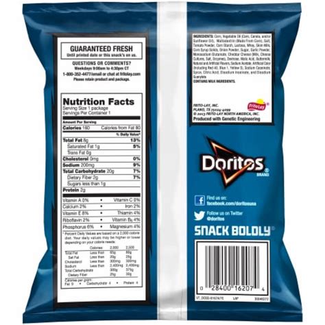 How many calories are in snacks, tortilla chips, ranch-flavor - calories, carbs, nutrition