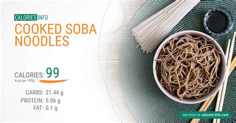 How many calories are in soba noodles - calories, carbs, nutrition