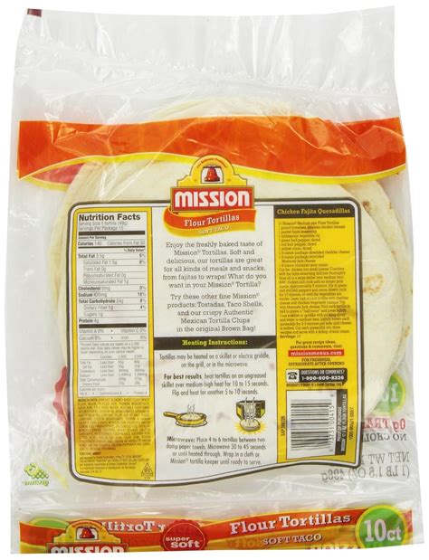 How many calories are in soft taco 10 large flour tortilla - calories, carbs, nutrition