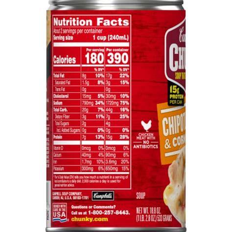 How many calories are in soup chicken corn chowder frz 8 oz - calories, carbs, nutrition