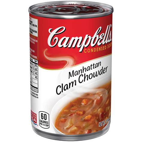 How many calories are in soup chowder manhattan clam campbells 6 oz - calories, carbs, nutrition