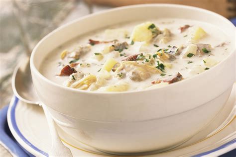 How many calories are in soup chowder new england clam bacon 8 oz - calories, carbs, nutrition