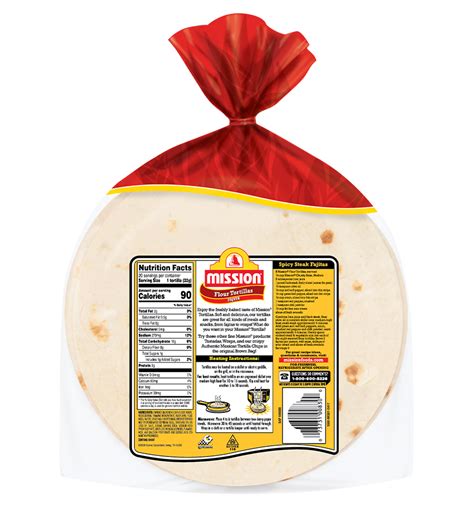 How many calories are in southwest tortillas - calories, carbs, nutrition