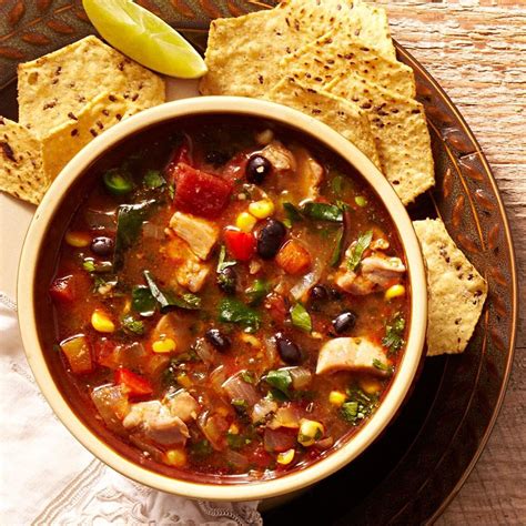 How many calories are in spicy chicken roasted vegetable soup (31632.0) - calories, carbs, nutrition