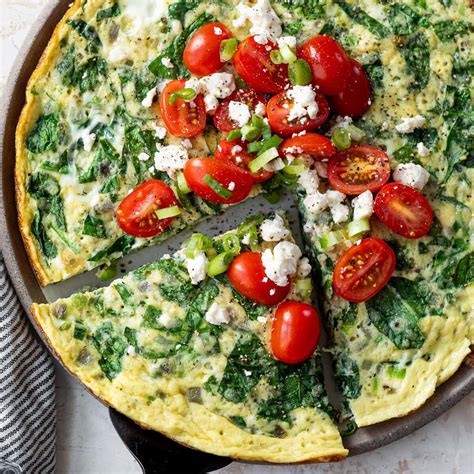 How many calories are in spinach, onion and feta frittata - calories, carbs, nutrition