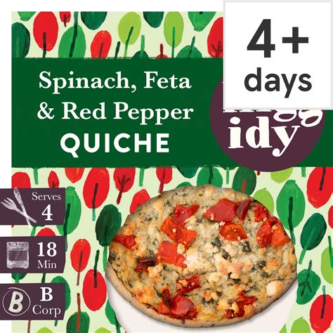 How many calories are in spinach, red pepper & feta quiche - calories, carbs, nutrition