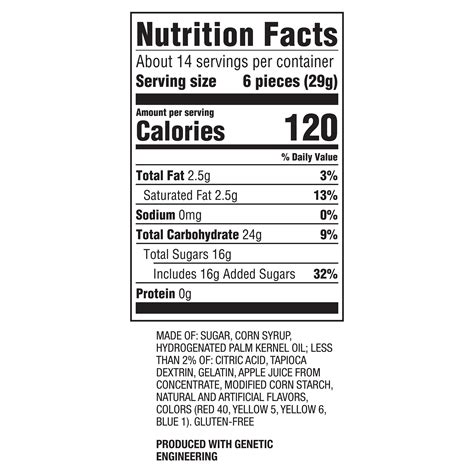 How many calories are in starbursts - calories, carbs, nutrition