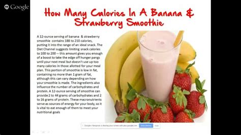 How many calories are in strawberry banana smoothie - calories, carbs, nutrition