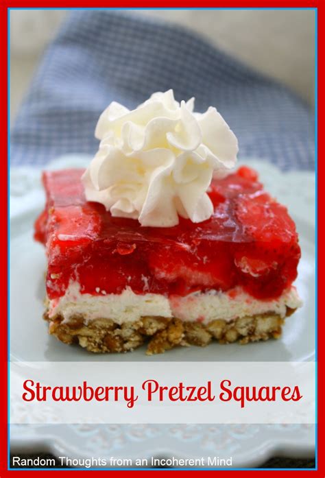 How many calories are in strawberry pretzel squares - calories, carbs, nutrition