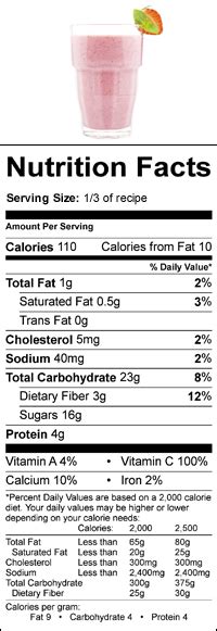 How many calories are in strawberry smoothie - calories, carbs, nutrition