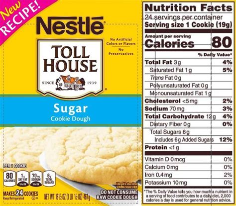 How many calories are in sugar cookie - calories, carbs, nutrition