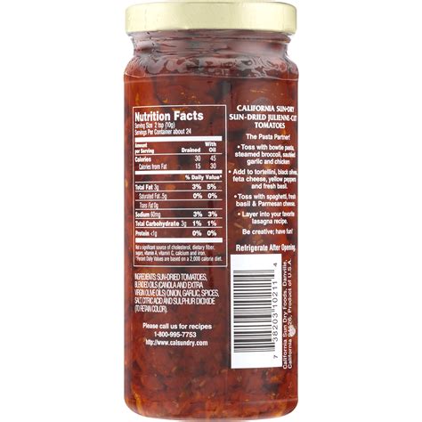 How many calories are in sundried tomato alfredo sauce - calories, carbs, nutrition