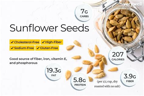 How many calories are in sunflower kernels, roasted &salted - calories, carbs, nutrition