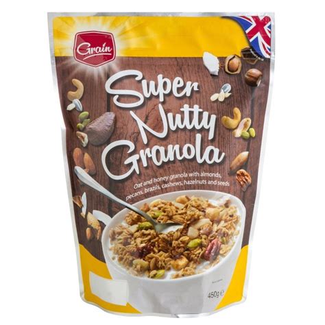 How many calories are in super nutty granola - calories, carbs, nutrition