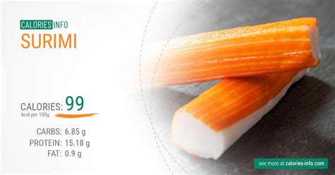 How many calories are in surimi logs - calories, carbs, nutrition