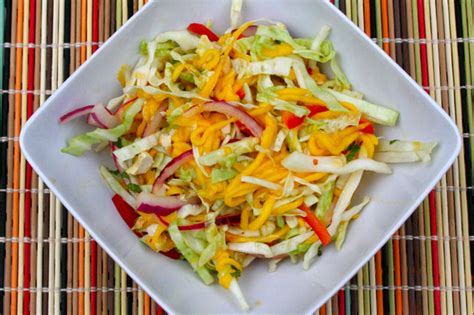 How many calories are in sweet mango slaw - calories, carbs, nutrition