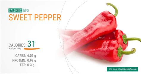 How many calories are in sweet peppers - calories, carbs, nutrition