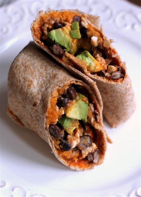 How many calories are in sweet potato and bean burrito - calories, carbs, nutrition