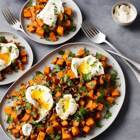 How many calories are in sweet potato hash with poached egg (12274.6) - calories, carbs, nutrition