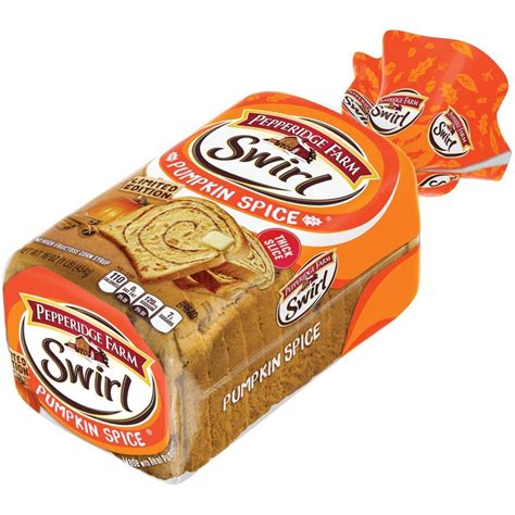 How many calories are in swirl bread - pumpkin spice - calories, carbs, nutrition