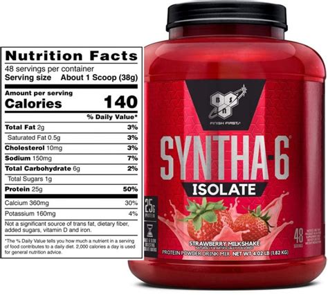 How many calories are in syntha-6 isolate - calories, carbs, nutrition