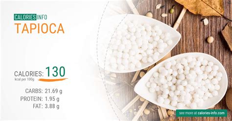 How many calories are in tapioca - calories, carbs, nutrition