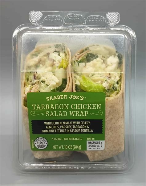 How many calories are in tarragon chicken salad wrap -280 - calories, carbs, nutrition