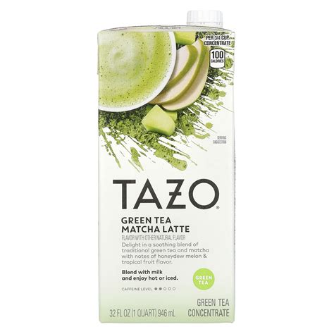 How many calories are in tazo green tea latte - short - 2% milk - calories, carbs, nutrition