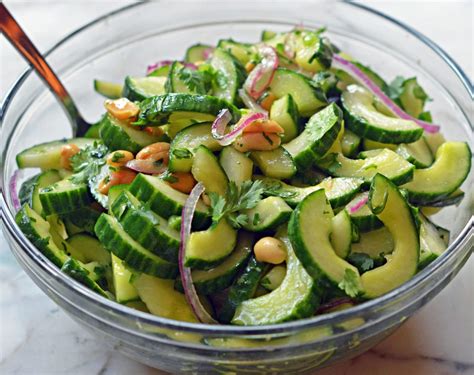 How many calories are in thai cucumber salad with red pepper - calories, carbs, nutrition