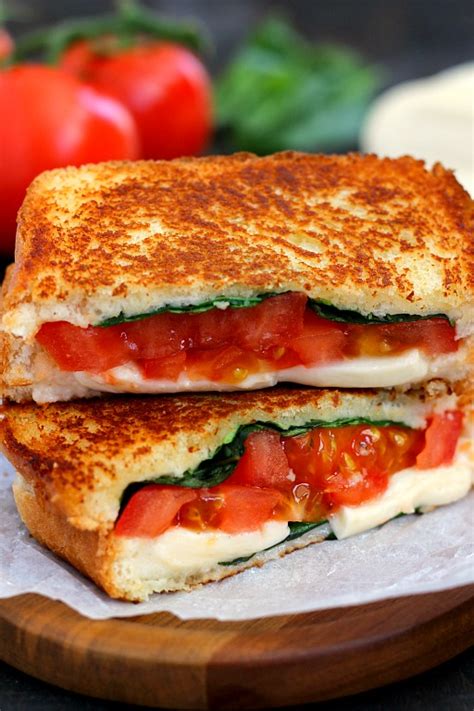 How many calories are in the crispy caprese grilled cheese - calories, carbs, nutrition